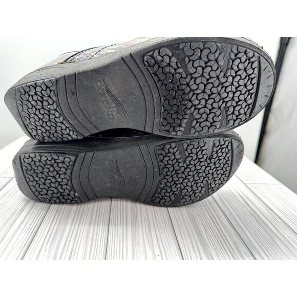 Dansko Xp 2.0 Women's US 11.5-12 Clogs Purple Brown Aztec Leather Slip-On Shoes - Picture 9 of 11